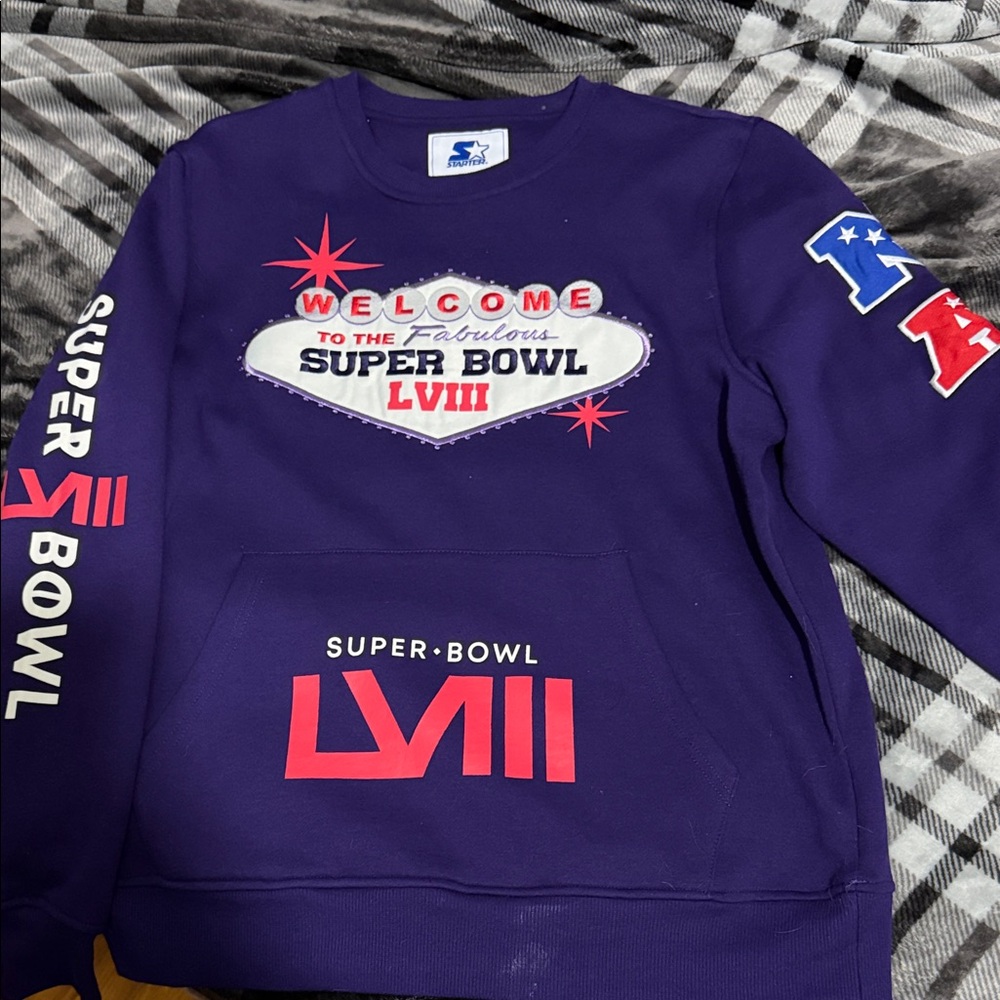STARTER Purple Super Bowl LVIII Crewneck Sweater